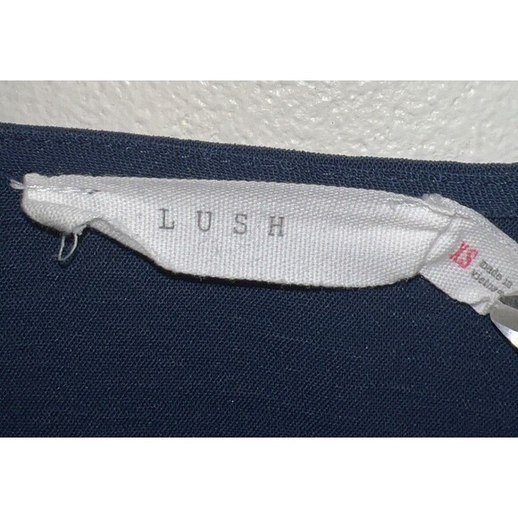 Lush Floral Wrap Dress Womens XS Navy Blue Boho Feminine - Picture 2 of 8